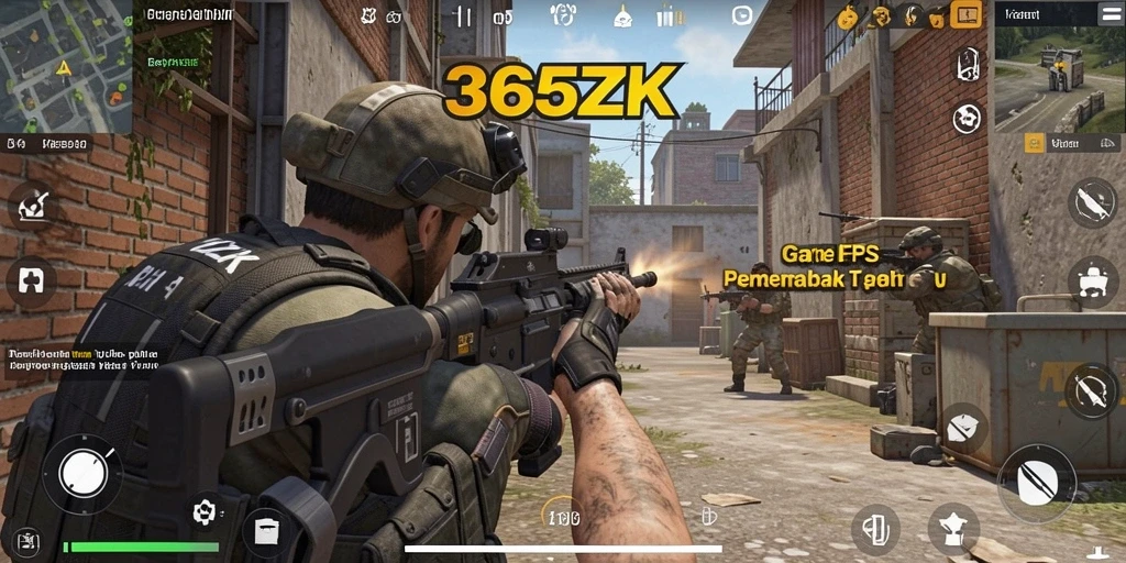 Gameplay seru 365ZK dengan aksi tembak-menembak real-time.