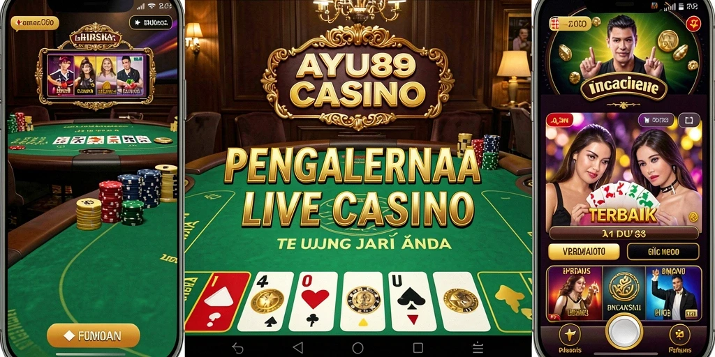 Tampilkan gameplay seru AYU89 Live Casino dengan dealer langsung.
