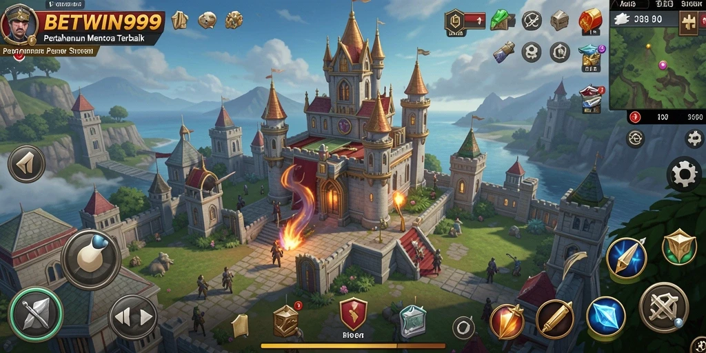 Screenshot gameplay BETWIN999 yang menampilkan pertahanan menara yang mendebarkan.
