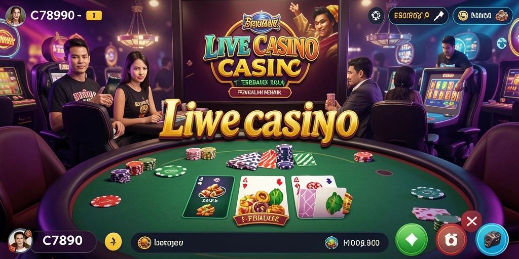 Tampilan gameplay Live Casino C7890 yang mendebarkan dan interaktif.