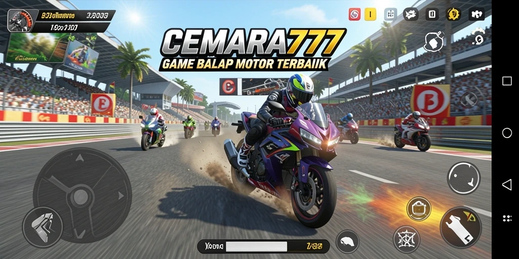 Screenshot menampilkan balapan cepat dan motor kustom CEMARA777.