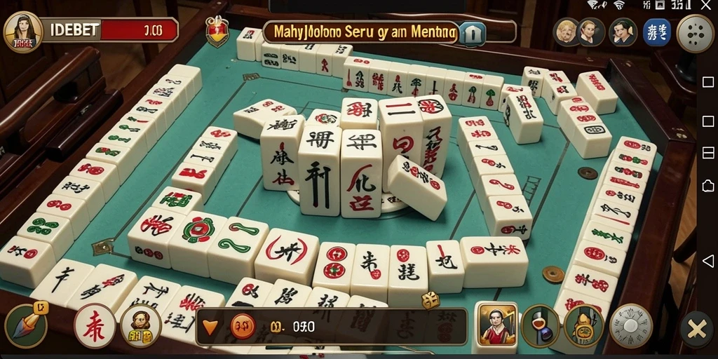 Screenshot utama IDEBET menampilkan gameplay Mahjong yang menarik dan seru.