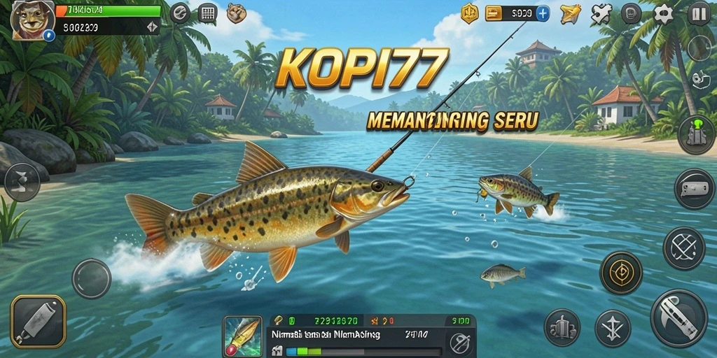 Gameplay KOPI77 dengan berbagai lokasi memancing yang menawan.