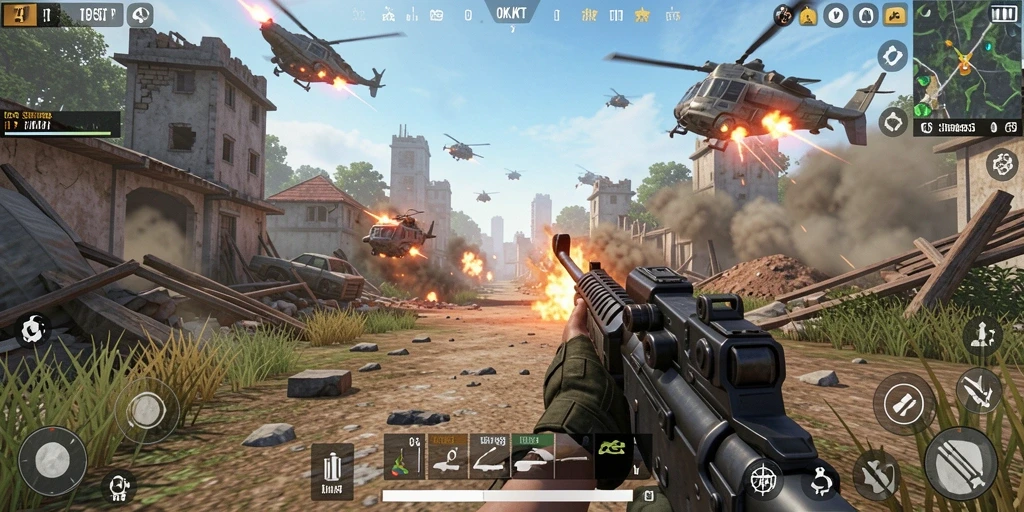 Tampilan gameplay seru di OKJKT dengan aksi tembak-menembak yang mendebarkan.