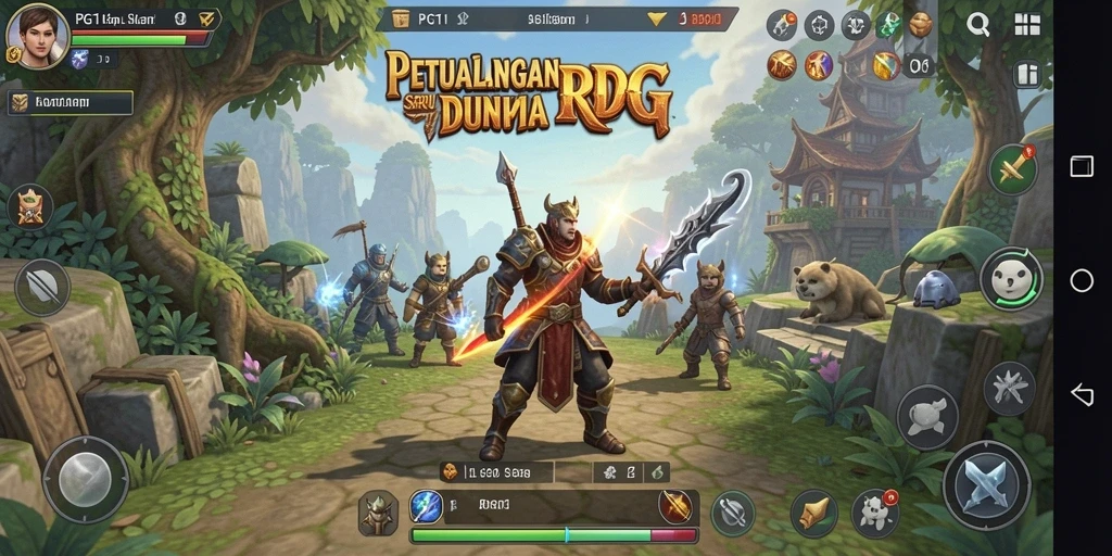 Screenshot gameplay PG11 yang menunjukkan aksi seru dalam petualangan RPG.