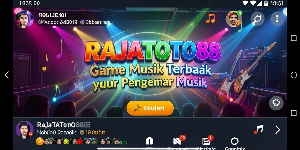 Tampilan gameplay yang menampilkan berbagai elemen musik dan tantangan.