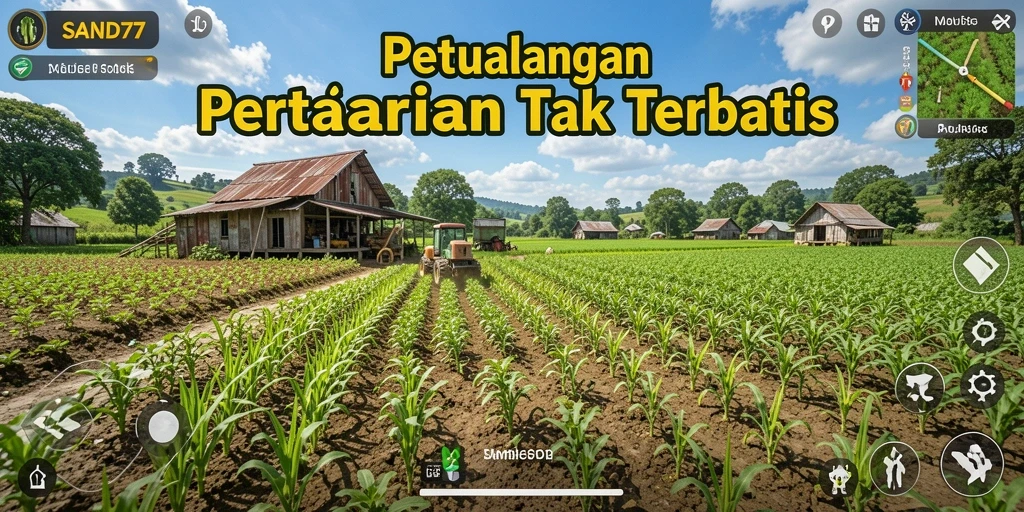 Tangkapan layar SAND77 menampilkan gameplay pertanian yang seru dan menyenangkan.