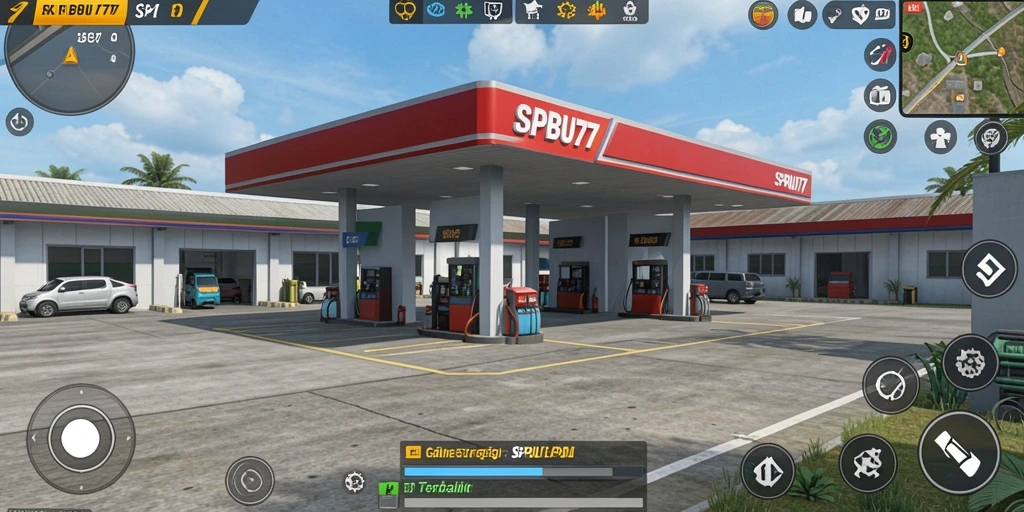 Screenshot gameplay SPBU77 yang menampilkan pengelolaan SPBU yang menyenangkan.