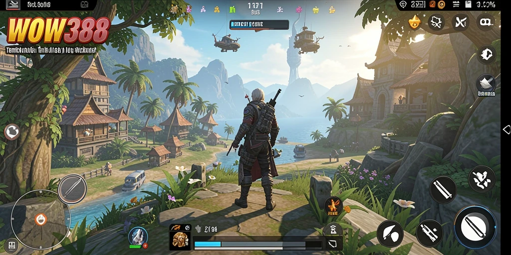 Screenshot gameplay WOW388 menampilkan dunia yang luas dan karakter yang beragam.
