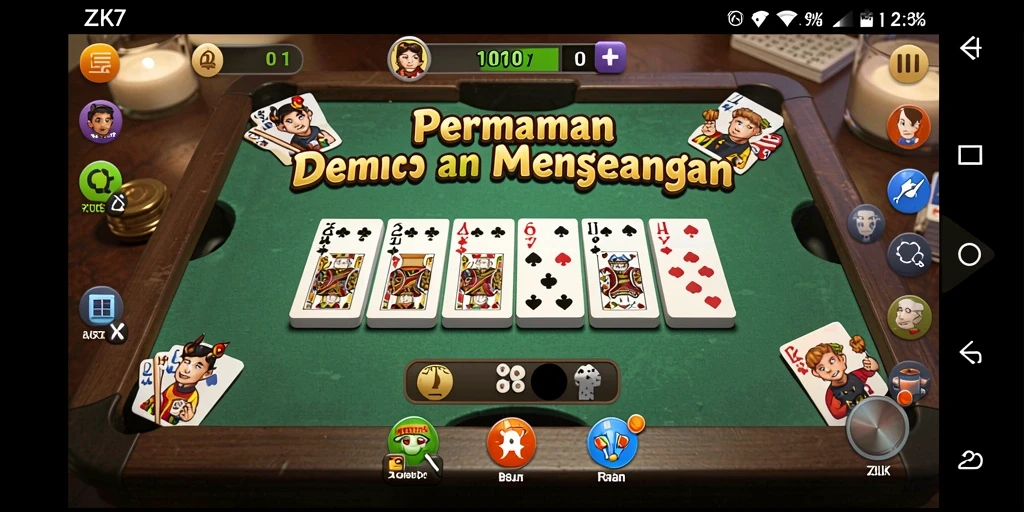 Gameplay Domino seru dalam tampilan ZK7 yang menawan.
